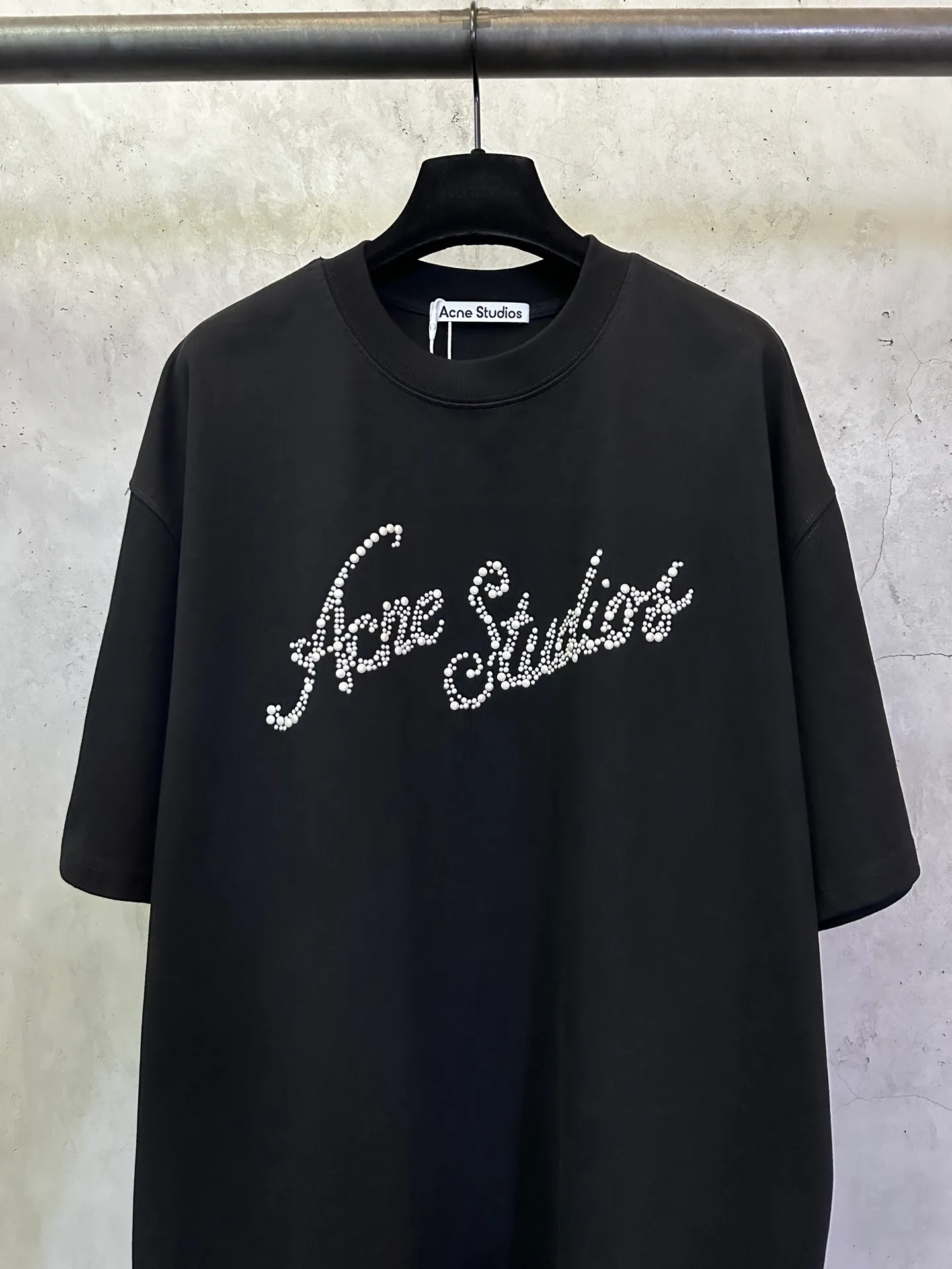 145- New Arrival g Acne studios 25ss logo T : 2*2 g Color Change Same Style Color: Black White Coffee Brown Purple Size: XS S M L XL